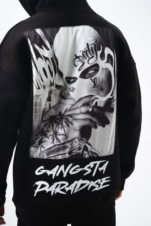 Oversize 'Gangsta Paradise' Graphic Hoodie - Heavyweight Streetwear Hooded Sweatshirt
