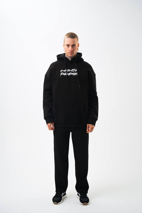 Oversize 'Gangsta Paradise' Graphic Hoodie - Heavyweight Streetwear Hooded Sweatshirt