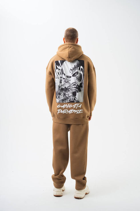Oversize 'Gangsta Paradise' Graphic Hoodie - Heavyweight Streetwear Hooded Sweatshirt