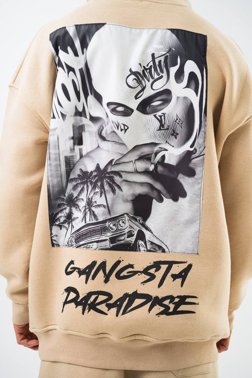 Oversize 'Gangsta Paradise' Graphic Hoodie - Heavyweight Streetwear Hooded Sweatshirt