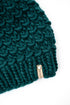 Forest Green Peruvian Wool Knit Hat with Faux Fur Pom Pom