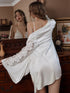 Victorian Style Lace Silky Lingerie Set - Elegant Night Dress & Robe in 3 Colors Next Day Shipping