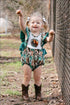 Turquoise cow romper