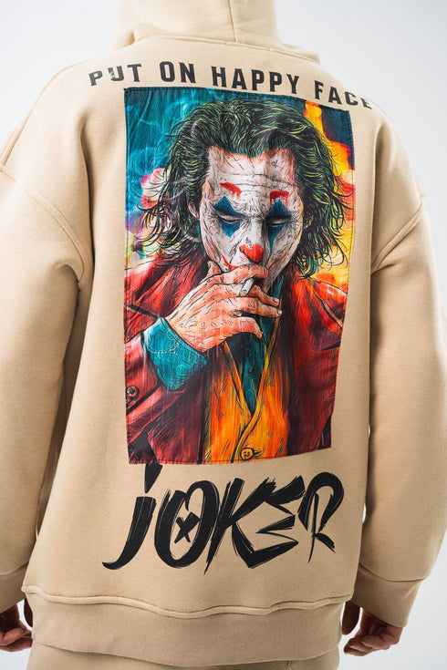 Oversize 'Joker' Graphic Hoodie - 'Put on a Happy Face' Streetwear Sweatshirt