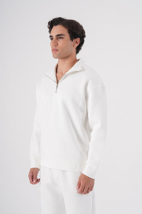 Unisex Oversize Half-Zip Sweatshirt & Baggy Sweatpants Set