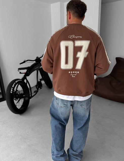 Unisex Oversize Sweatshirt with Varsity Stripes