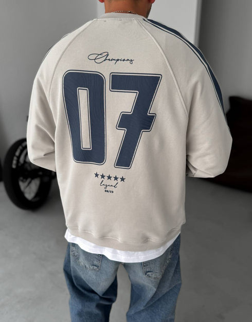 Unisex Oversize Sweatshirt with Varsity Stripes