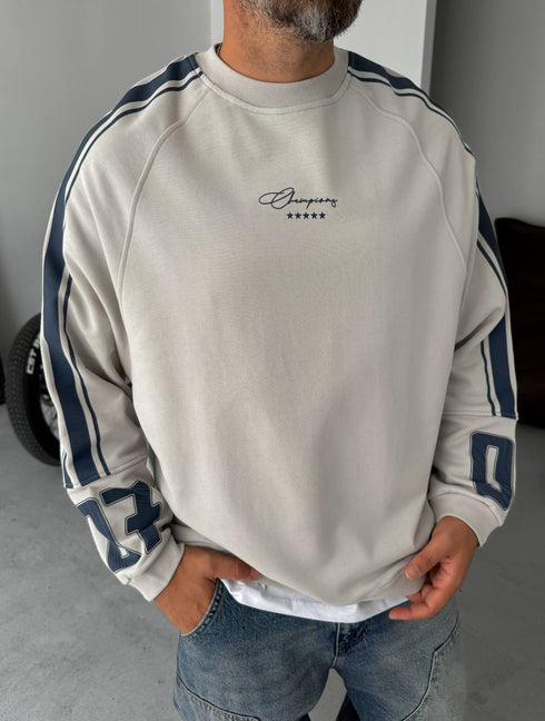 Unisex Oversize Sweatshirt with Varsity Stripes