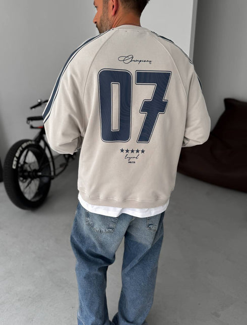 Unisex Oversize Sweatshirt with Varsity Stripes