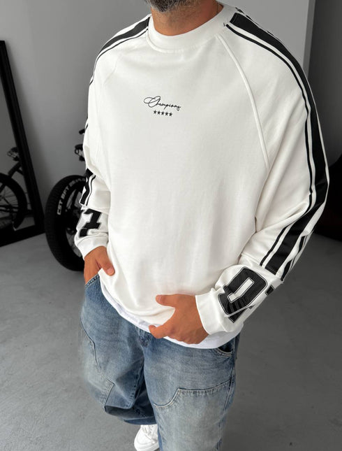 Unisex Oversize Sweatshirt with Varsity Stripes