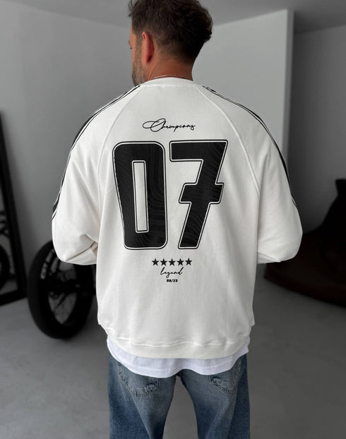 Unisex Oversize Sweatshirt with Varsity Stripes