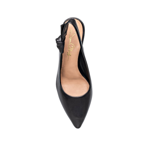 Daphne Leather Slingback Pump Black
