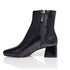 Arina Dress Ankle Bootie with a Block Heel in Black Leather