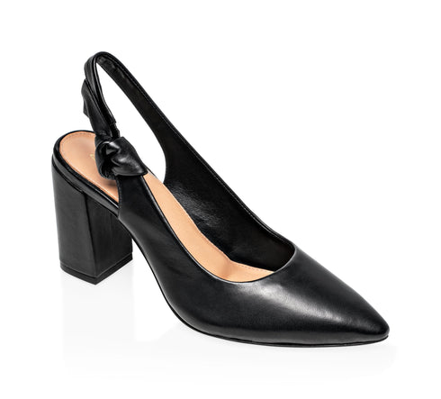 Daphne Leather Slingback Pump Black