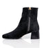 Arina Dress Ankle Bootie with a Block Heel in Black Suede