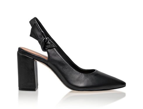 Daphne Leather Slingback Pump Black