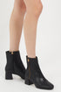 Arina Dress Ankle Bootie with a Block Heel in Black Leather