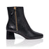 Arina Dress Ankle Bootie with a Block Heel in Black Leather