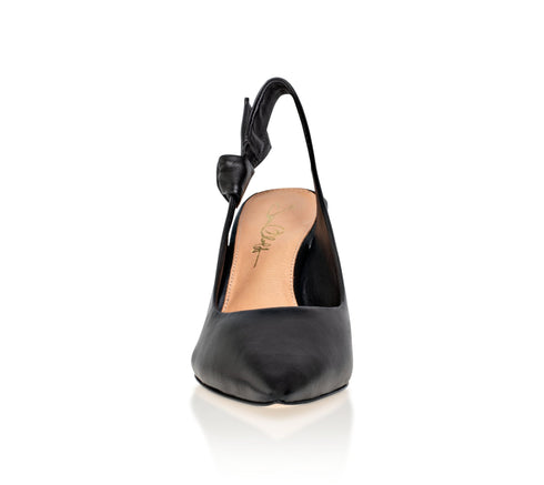 Daphne Leather Slingback Pump Black