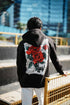 Oversize 'Red Roses' Graphic Hoodie - Dark Aesthetic Streetwear Sweatshirt