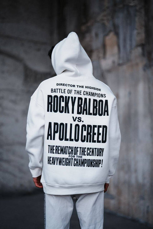 Oversize 'Rocky Balboa vs. Apollo Creed' Graphic Hoodie - Boxing Match Sweatshirt