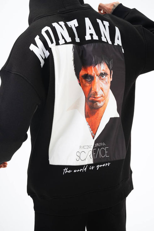 Oversize 'Scarface' Hoodie - Tony Montana Graphic Sweatshirt 'The World is Yours'