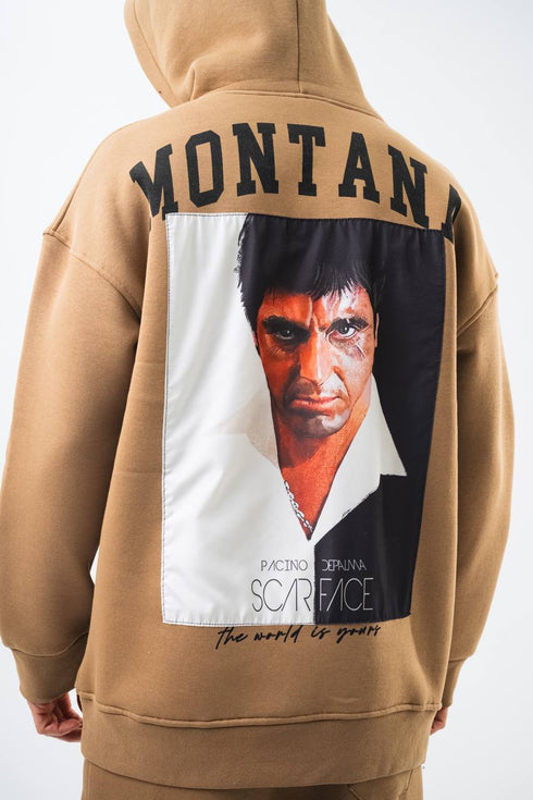 Oversize 'Scarface' Hoodie - Tony Montana Graphic Sweatshirt 'The World is Yours'