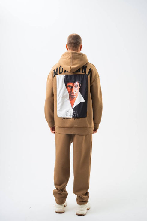 Oversize 'Scarface' Hoodie - Tony Montana Graphic Sweatshirt 'The World is Yours'