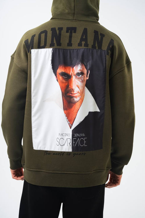 Oversize 'Scarface' Hoodie - Tony Montana Graphic Sweatshirt 'The World is Yours'