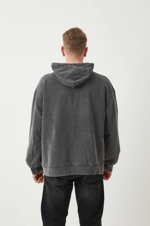 Unisex Washed Oversize Hoodie - Heavyweight Blank Sweatshirt - Gray