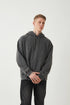 Unisex Washed Oversize Hoodie - Heavyweight Blank Sweatshirt - Gray