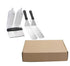 Stainless Steel Barbecue Tool Set Ergonomic Handle - 2 Perforated Flat Spatula, Turner, Scraper, 2 Squirt Bottles - Grilling, Camping, Outdoor Cooking, Burger Turner