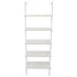 5-Shelf Wood Ladder Bookcase with Metal Frame; Industrial 5-Tier Modern Ladder Shelf Wood Shelves XH