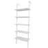 5-Shelf Wood Ladder Bookcase with Metal Frame; Industrial 5-Tier Modern Ladder Shelf Wood Shelves XH