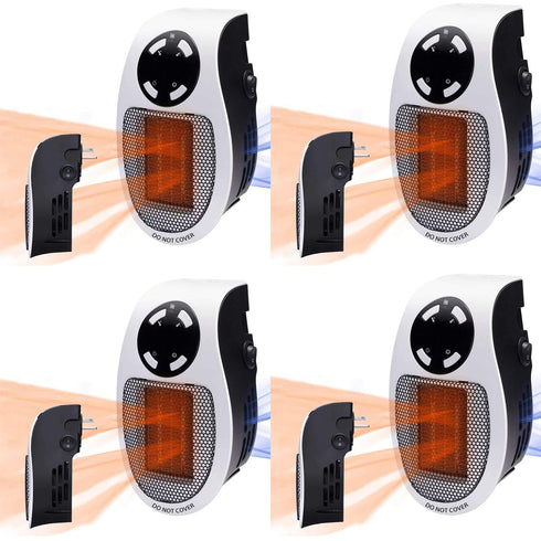 Programmable Space Heater; with Led Display Wall Outlet Electric Heater with Adjustable Thermostat and Timer for Home Office Indoor Use With Remote Control 500 Watt ETL Approved 5 Core PIH