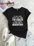 Plus Size Slogan Print Short Sleeve T-shirt; Women's Plus Slight Stretch Casual Graphic Tee