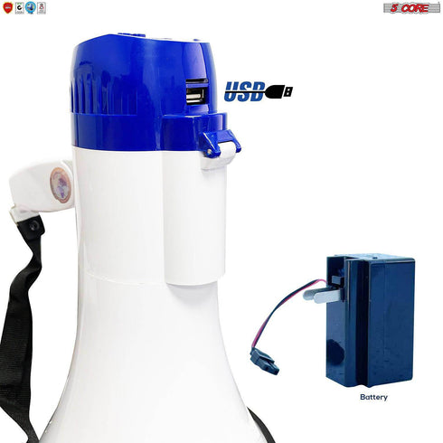 5 Core Megaphone Bullhorn Cheer Horn Mic Recording Siren Blow Horn Hand Held Mega Phone Loudhailer 8R