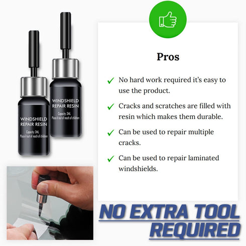 Windshield Crack Repair Kit Automotive Glass Nano Fluid Glass Filler DIY Windscreen Tool Quick Fix for Fixing Chips; Cracks