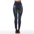 Imitation denim hollow leggings heart net pants high waist super elastic female pants