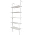 5-Shelf Wood Ladder Bookcase with Metal Frame; Industrial 5-Tier Modern Ladder Shelf Wood Shelves XH