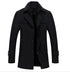 Men's Mid Long Wool Pea Coat Single Breasted Overcoat Winter Trench Coat