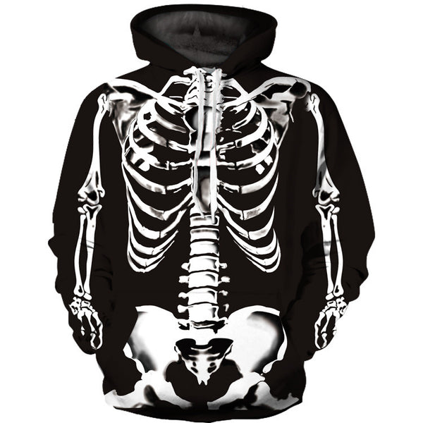 Men Halloween Skull Hoodies 3D Digital Printing Casual Hooded Pullover Sweater Sports