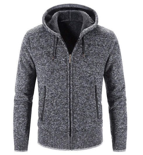 Small Men's Full Zip Hooded Fleece Sweater