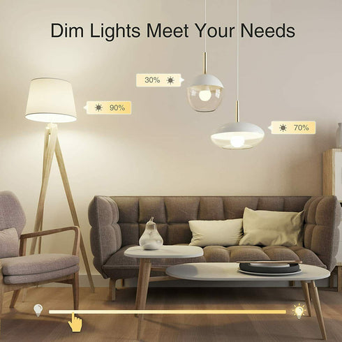 4Pack Smart Alexa Google Light Bulb Warm White Dimmable