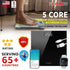 5 Core Rechargeable Digital Scale for Body Weight; Precision Bathroom Weighing Bath Scale; Step-On Technology; High Capacity - 400 lbs. Large Display; Batteries Included BS 02 R BLK