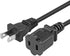 2-Prong Male-Female Extension Power Cord Cable; Outlet Extension Cable Cord US AC 2-Prong Male-Female Power Cable 13A/125V; Black 5 Core EXC BLK 12FT