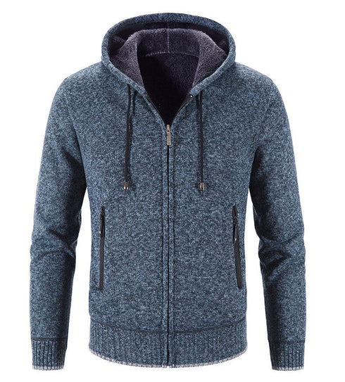 Small Men's Full Zip Hooded Fleece Sweater