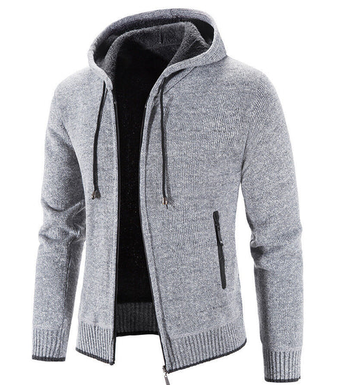 Small Men's Full Zip Hooded Fleece Sweater