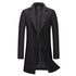 Men's Long Trench Woolen Coat Notch Lapel Overcoat