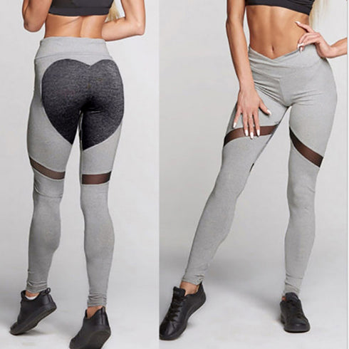 Butt Enhancing Love Mesh Stitching Sports Yoga Leggings